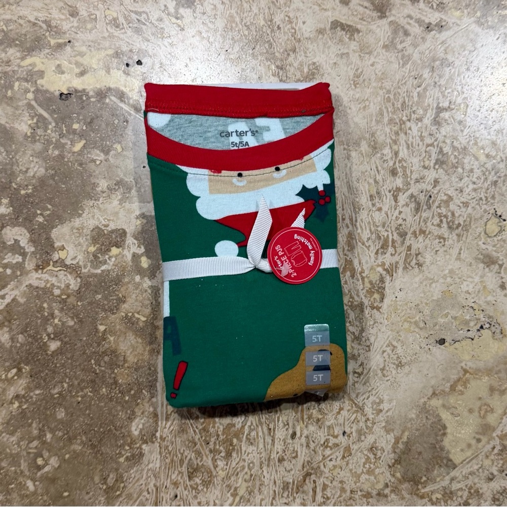 Carter's Red and Green Santa Pajama Set